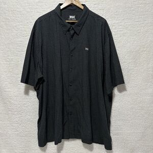 HELLY HANSEN Men's Black Checkered Short Sleeve Button Up Shirt Size 4XL, 5XL?
